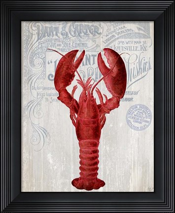 Framed Lobster Prohibition Lobster On White Print