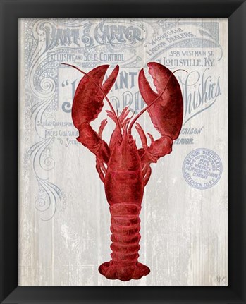 Framed Lobster Prohibition Lobster On White Print