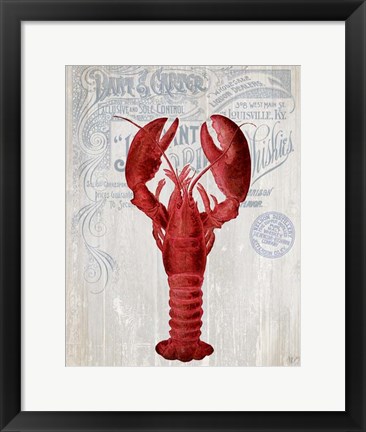 Framed Lobster Prohibition Lobster On White Print