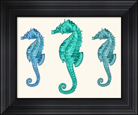 Framed Seahorse Trio Print