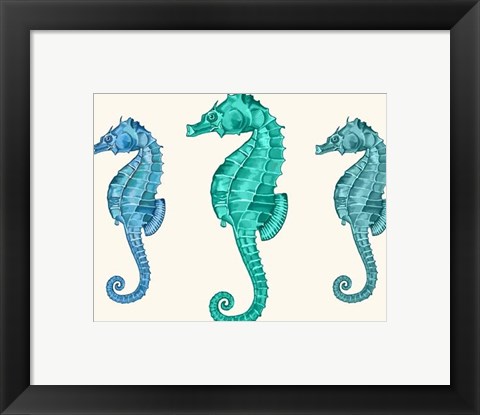 Framed Seahorse Trio Print