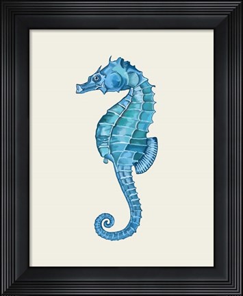 Framed Blue Seahorse Print