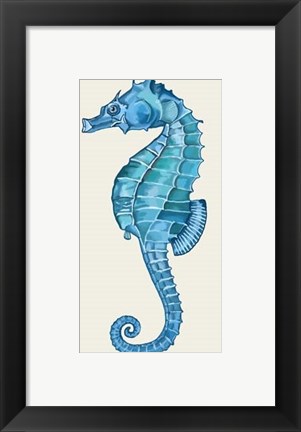 Framed Blue Seahorse Print
