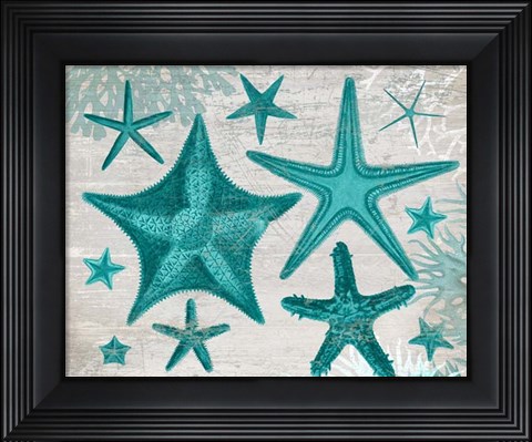 Framed Green Starfish Collection Print