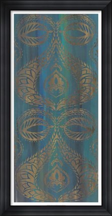 Framed Blue Arabesque I Print