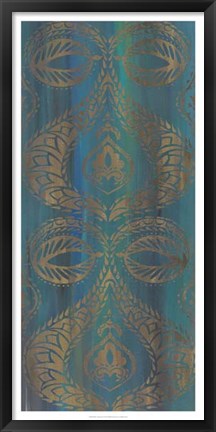 Framed Blue Arabesque I Print