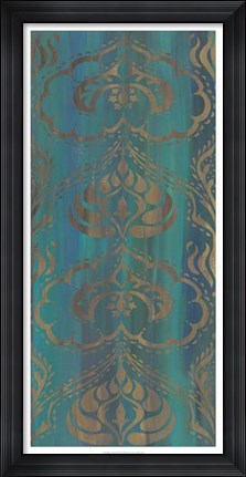 Framed Blue Arabesque II Print