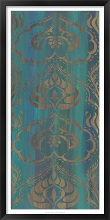 Framed Blue Arabesque II Print
