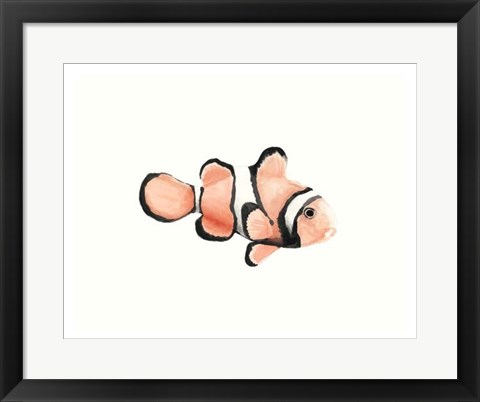 Framed Watercolor Tropical Fish IV Print