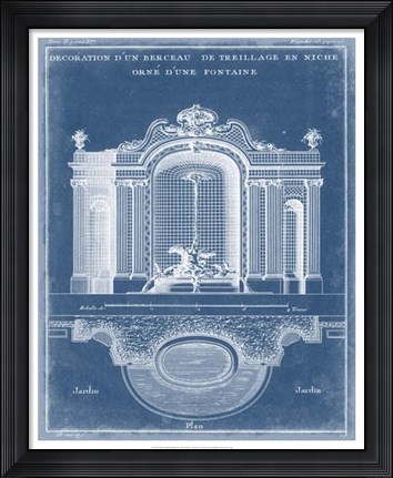 Framed Garden Treillage Blueprint II Print
