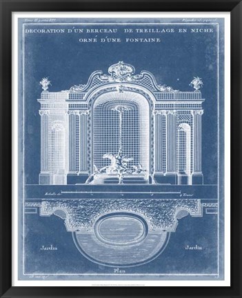 Framed Garden Treillage Blueprint II Print