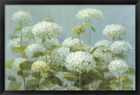 Framed White Hydrangea Garden Print