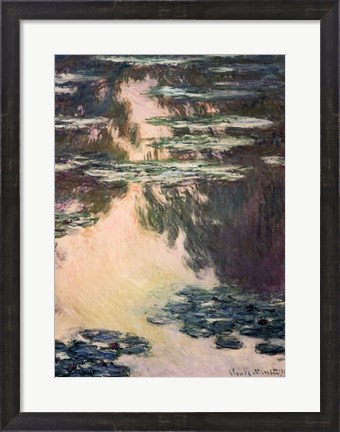 Framed Waterlilies with Weeping Willows, 1907 Print