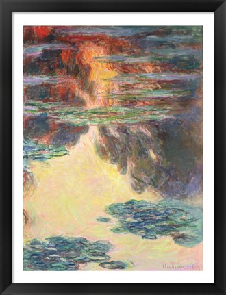 Framed Waterlilies, 1907 Print