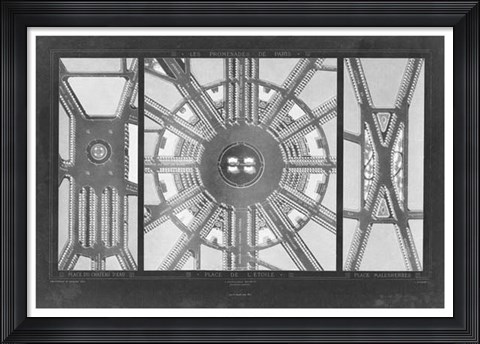 Framed French Garden Blueprint I Print