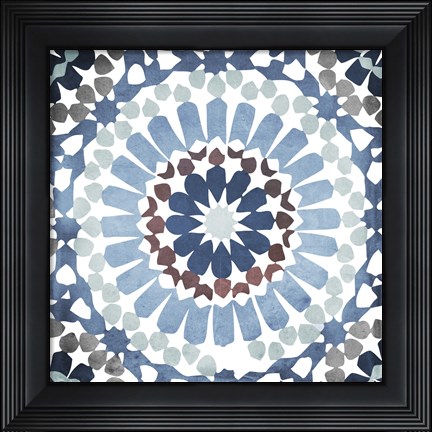 Framed Moroccan Blues IV Print