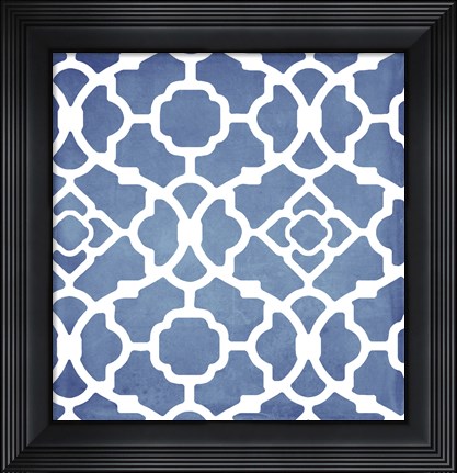 Framed Moroccan Blues III Print