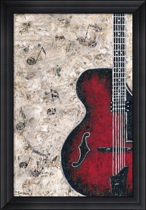 Framed Symphony in Guitar Print