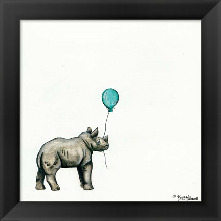 Framed Nursery Rhino Print