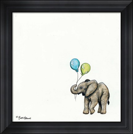 Framed Nursery Elephant Print