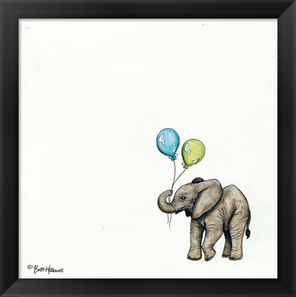 Framed Nursery Elephant Print