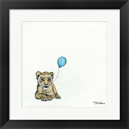Framed Nursery Lion Print