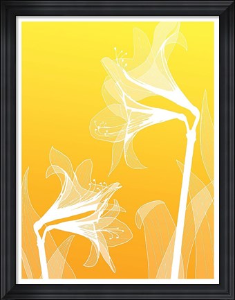 Framed Floral Silhouette 3 Print
