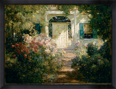 Framed Doorway And Garden Print