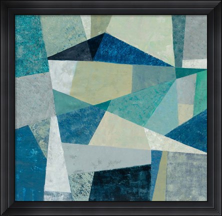 Framed Indigo Geo Metric Print