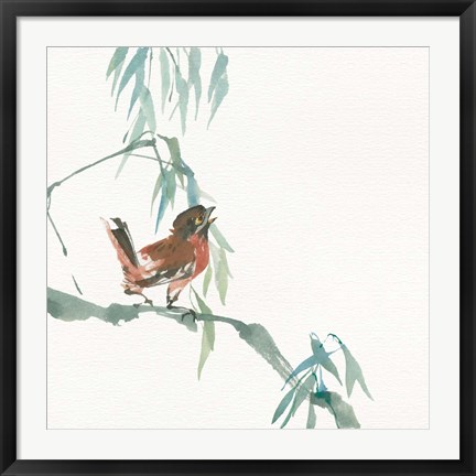 Framed Russet Sparrow Print