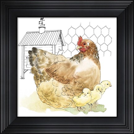 Framed Fun at the Coop I Print