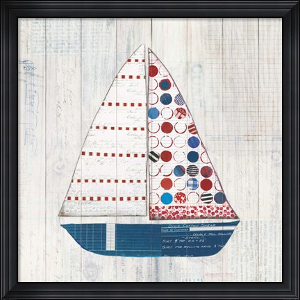 Framed Wind and Waves I Nautical Print