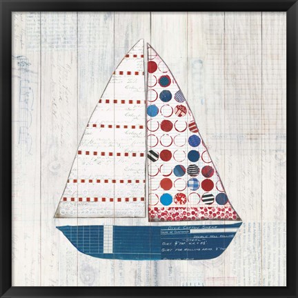 Framed Wind and Waves I Nautical Print