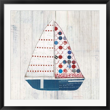 Framed Wind and Waves I Nautical Print