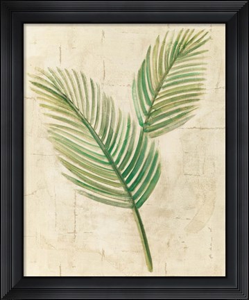 Framed Sago Palm Leaves Neutral Crop Print