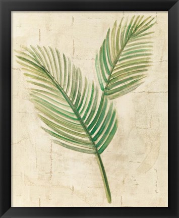 Framed Sago Palm Leaves Neutral Crop Print