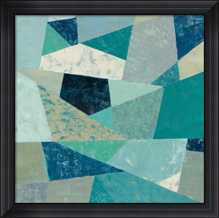 Framed Indigo Geo Metric II Print