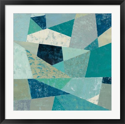 Framed Indigo Geo Metric II Print