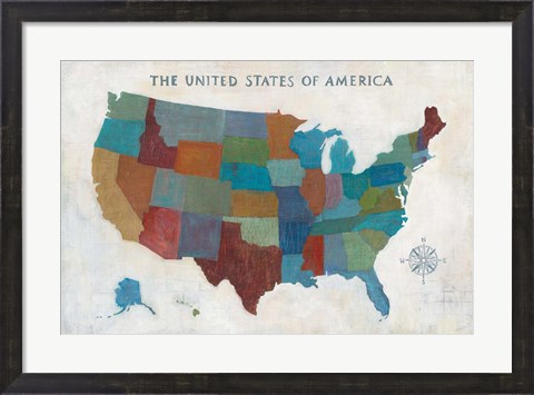 Framed See the USA with Words Print