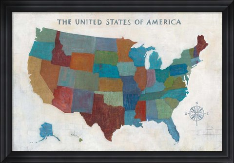 Framed See the USA with Words Print