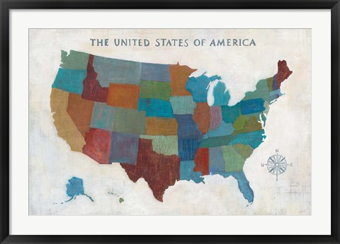 Framed See the USA with Words Print