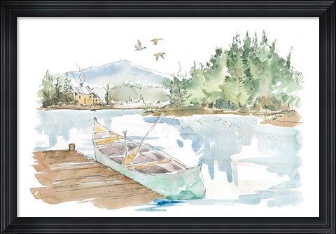 Framed Lakehouse I on White Print