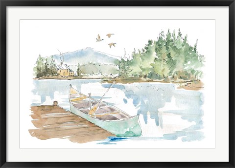 Framed Lakehouse I on White Print