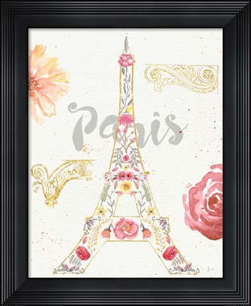Framed Paris Blooms I Print