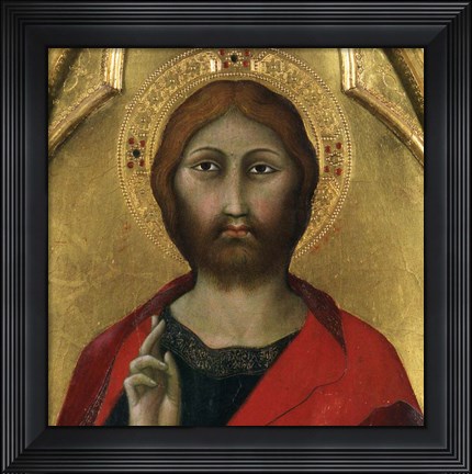 Framed Christ Blessing - Detail Print