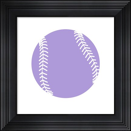 Framed Purple Softball on White Print