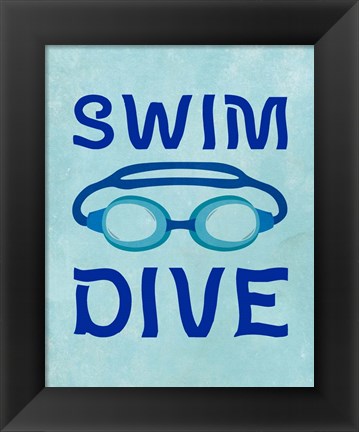 Framed Swim Dive 1 Print