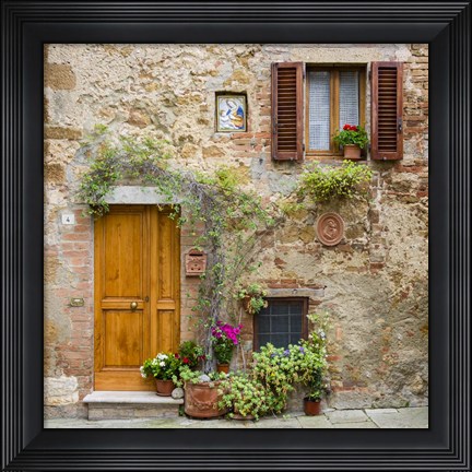 Framed Pienza Facade #2 Print