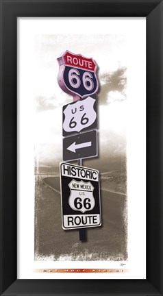 Framed Signs of Route 66 I Print