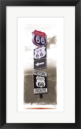 Framed Signs of Route 66 I Print